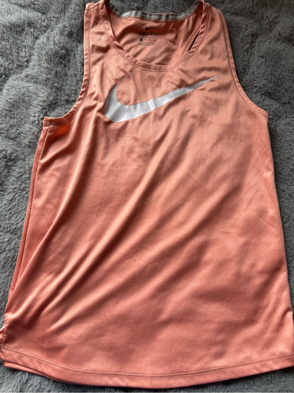 Nike Women's Coral Performance Dri-FIT Tank with White Swoosh